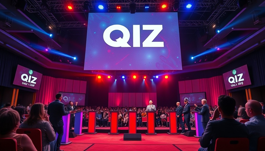 Austin PBS 2025 2026 season quiz show stage with participants and banner.