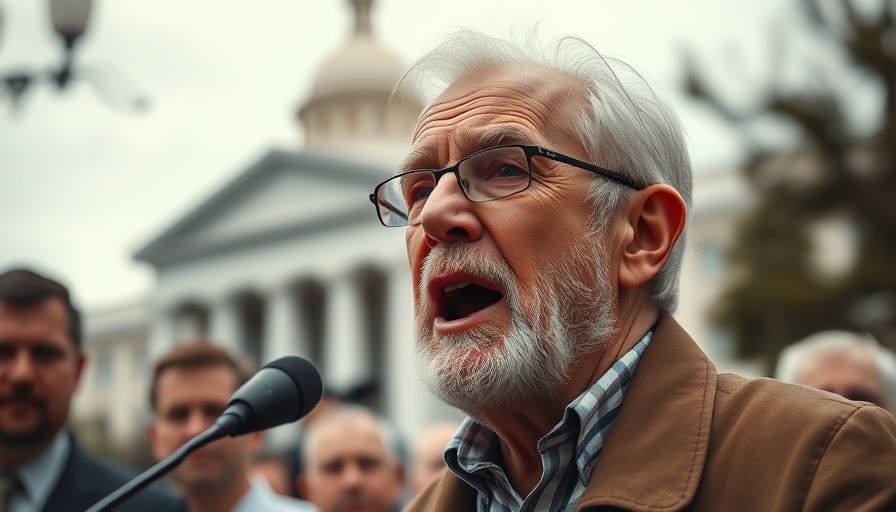 Man speaking passionately in front of government building, GOP's rush timeline healthcare reform news.