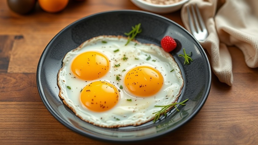Healthy plate of fried eggs promoting mindful eating habits for health and wellness in Houston.