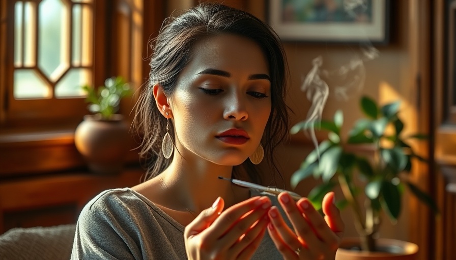 Woman experiencing tranquility, holding incense, understanding your eight senses.