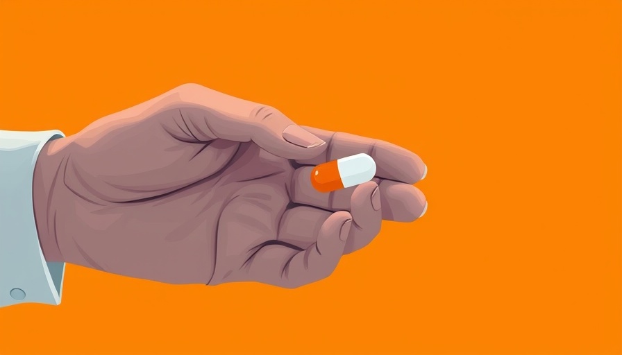 Illustration of hand holding pill, depicting coming off antidepressants.