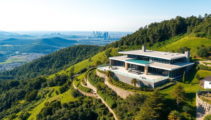 Luxurious estate in Barton Creek amidst lush hills and skyline.