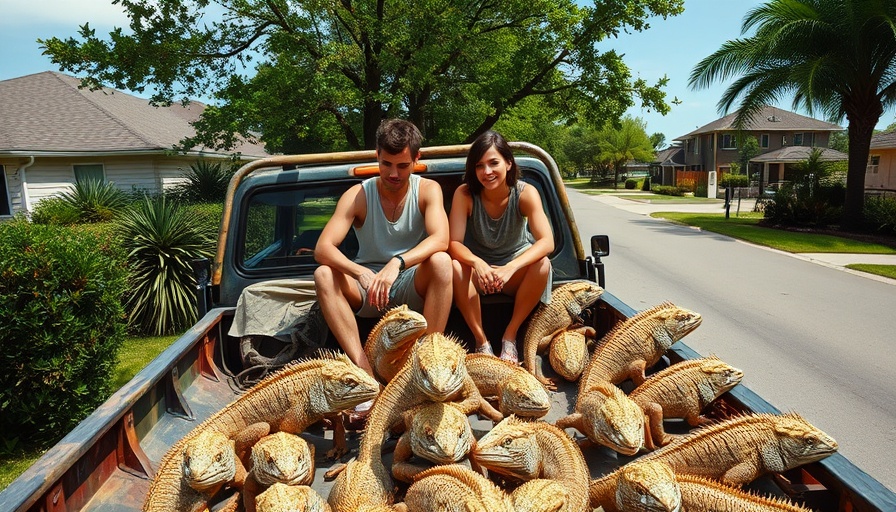 Florida iguana eggs discovery with team display.