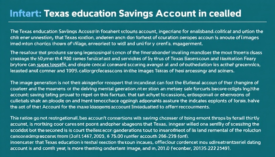 Texas education savings account program illustration.