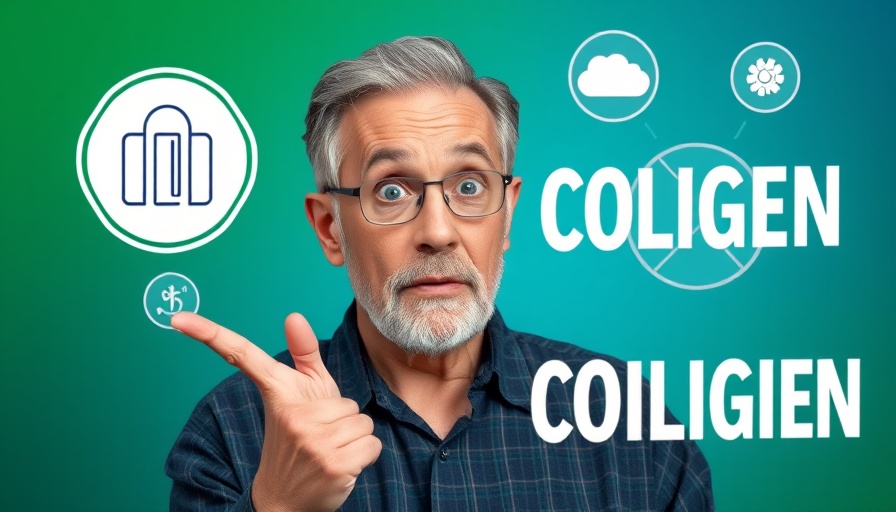 Surprised man with collagen icons and 'Next Level' text.