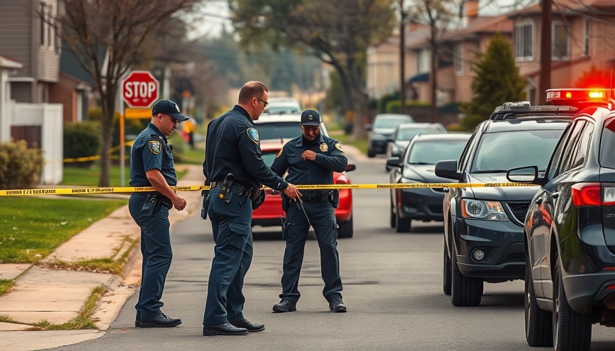 Houston shooting news: officers at suburban crime scene investigation.