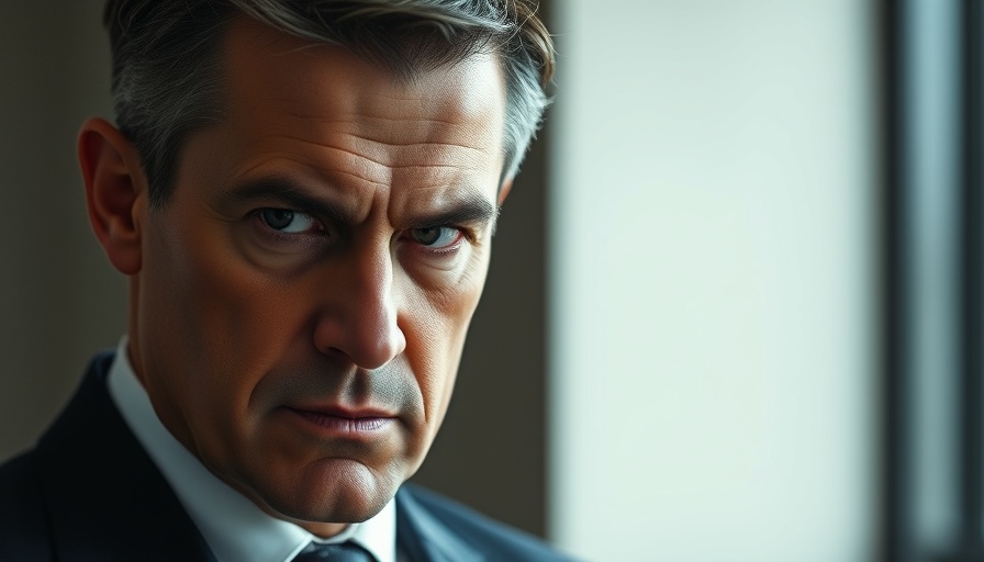 Serious man in suit looking focused, conveying intensity.
