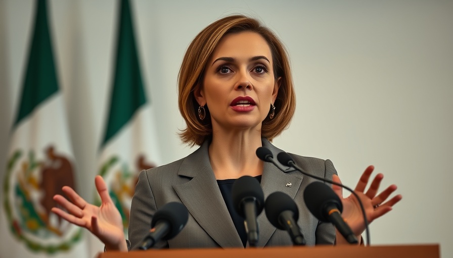 Confident government official addresses press, Mexico rejects Trump's troop proposal.