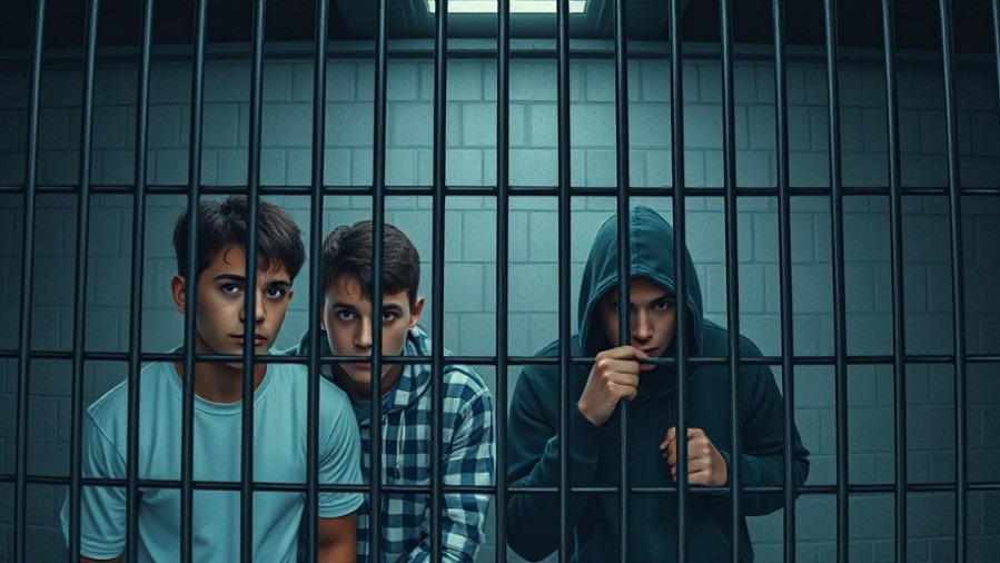 Teen criminals in prison addressing youth crime and rehabilitation in the juvenile justice system.