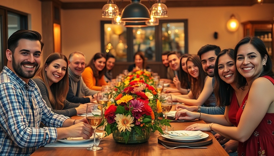 Top Chef watch party in Austin with friends gathered around a dining table.