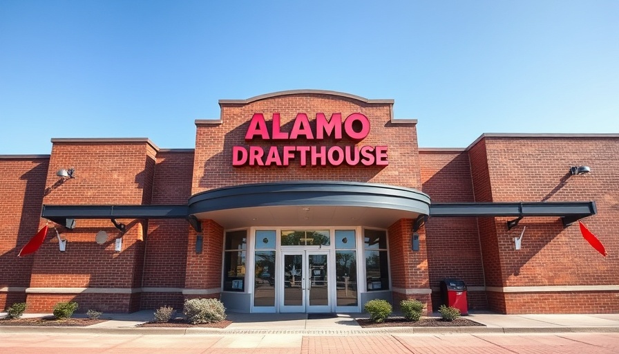 Alamo Drafthouse Cinema building in Austin, symbolizing local unionization efforts.