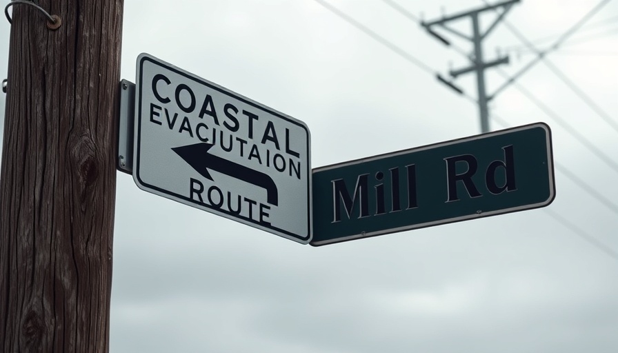 Street signs for coastal evacuation route during Hurricane Preparedness Week.