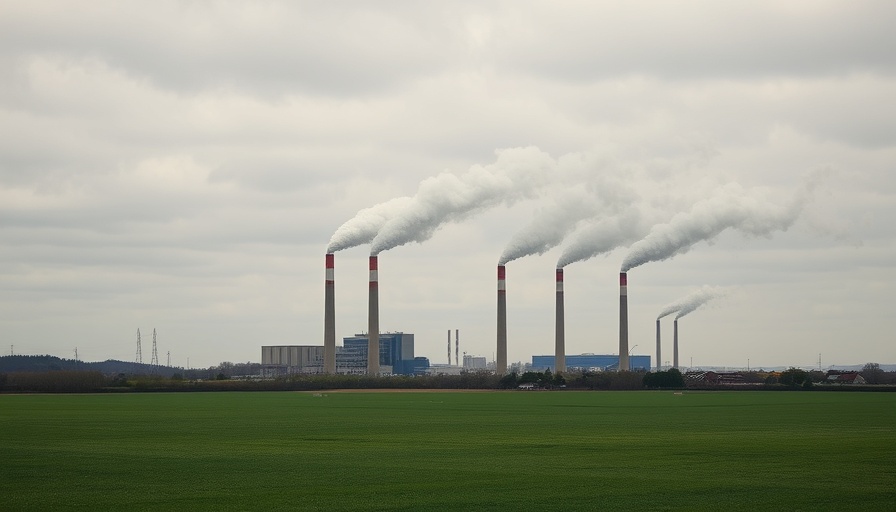 Cutting emissions prevents deaths, industrial scene with smoke emissions.