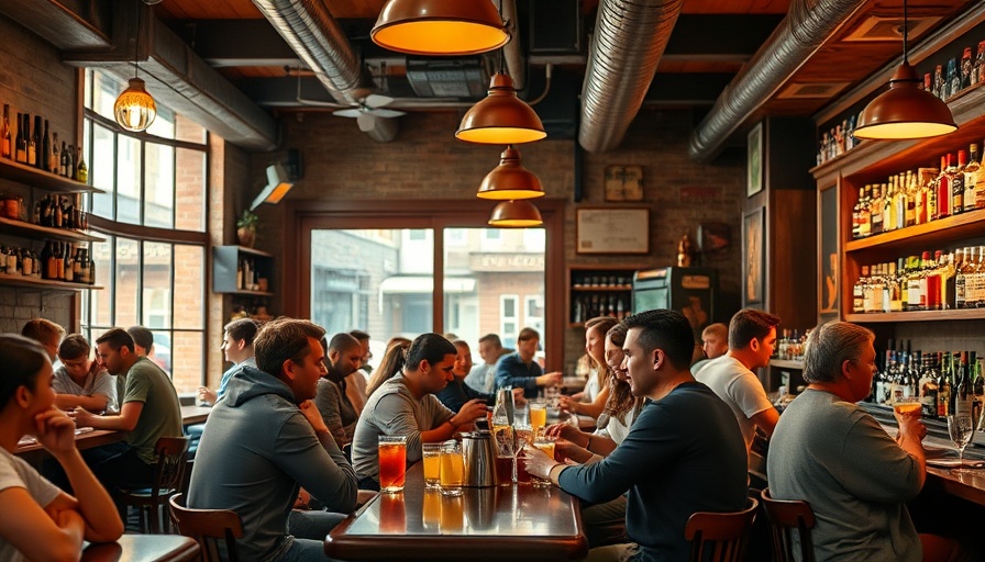 Cozy brunch bar scene with patrons in Austin.