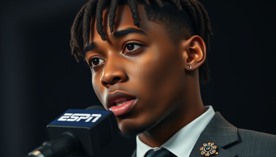 Young man speaking to ESPN about NFL news.