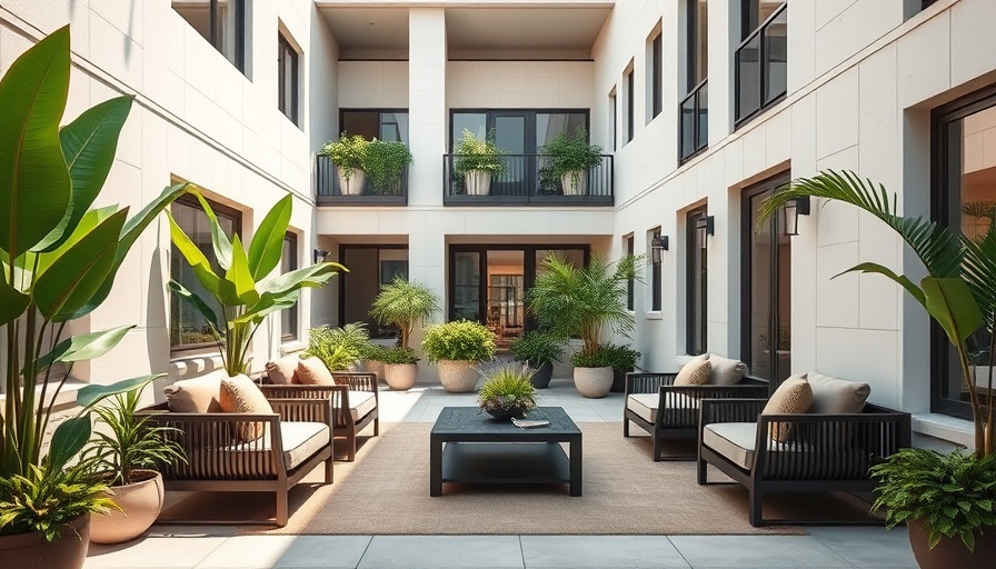 Luxury apartments in Austin with modern outdoor patio seating.