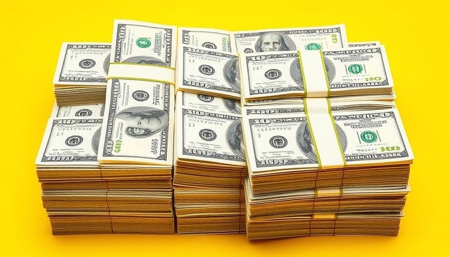 Dollar bills representing startup fundraising Austin against yellow.