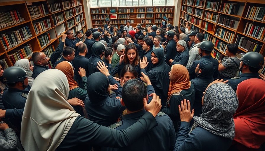 Anti-Israel demonstrators clash with security at Columbia University library.