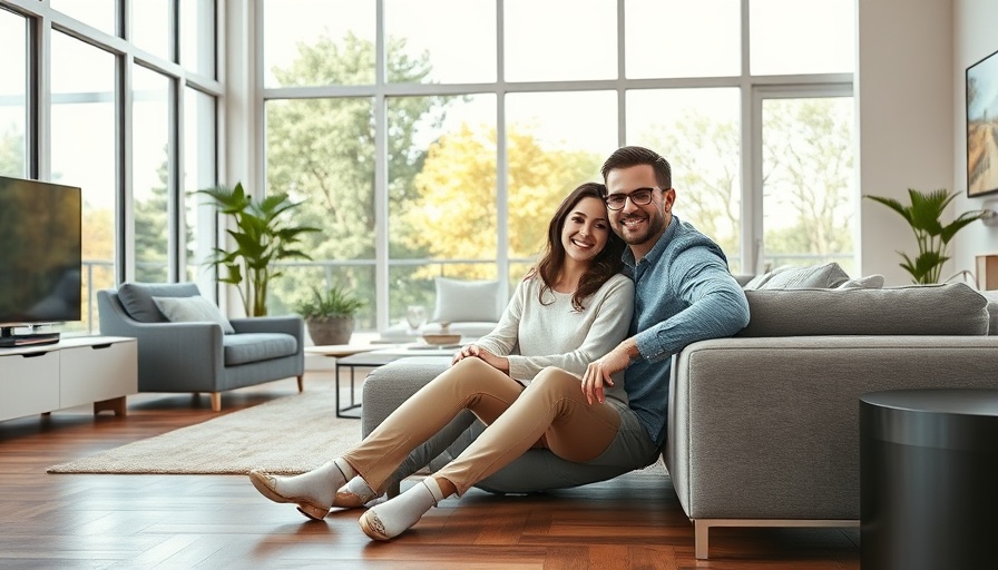 Austin lifestyle couple in elegant modern living room, relaxed.