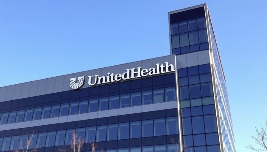 UnitedHealth corporate building under a clear sky.