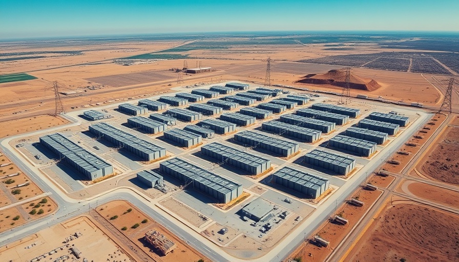 Aerial view of Texas data center, power grid growth.