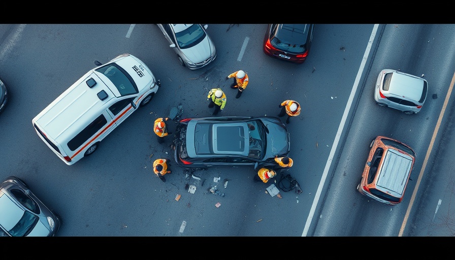 Aerial view of Cypress crash site with emergency response.