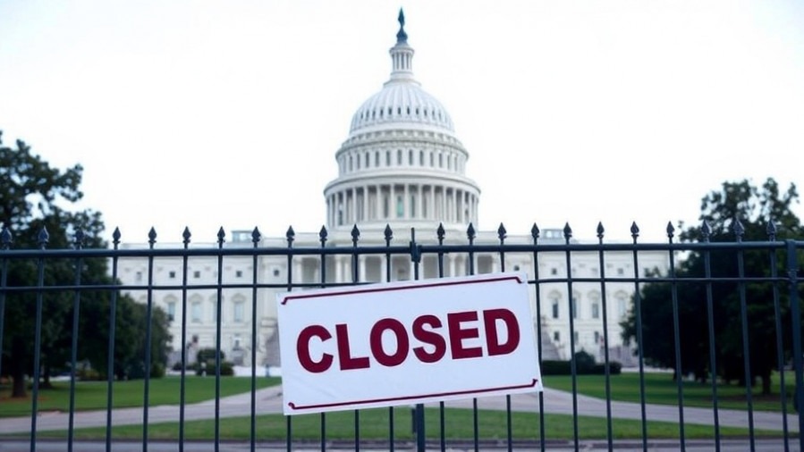 US Capitol building displaying 'CLOSED' sign, representing USDA funding impacts on SNAP.
