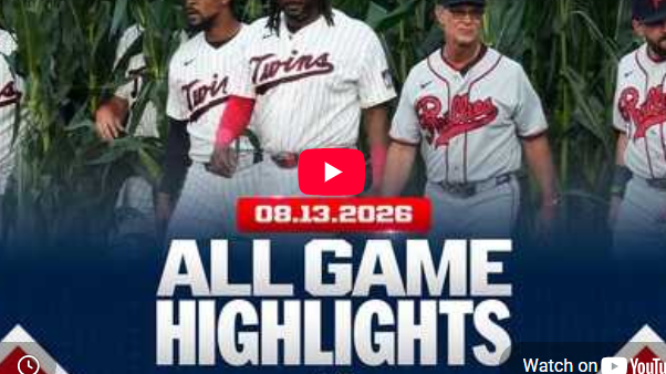 Field of Dreams baseball highlights, players in cornfield, 2026 game.