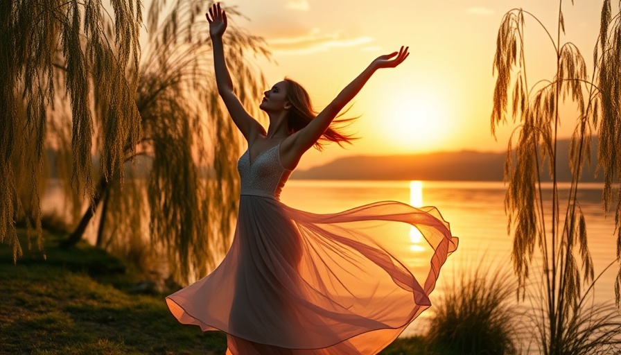 Serene woman at sunset exhibiting sustained energy in life.