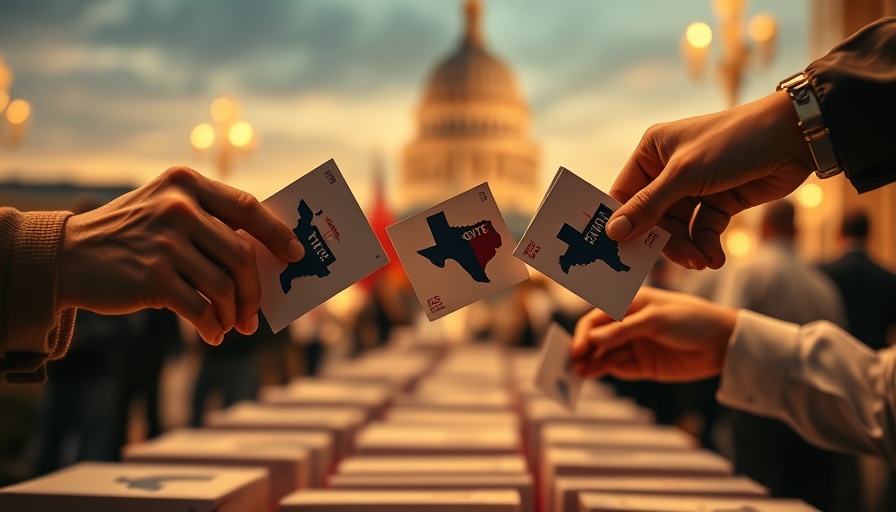 Abstract portrayal of vote harvesting in Texas elections