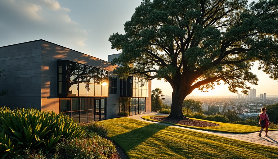 Modern architecture with greenery in Austin lifestyle setting.