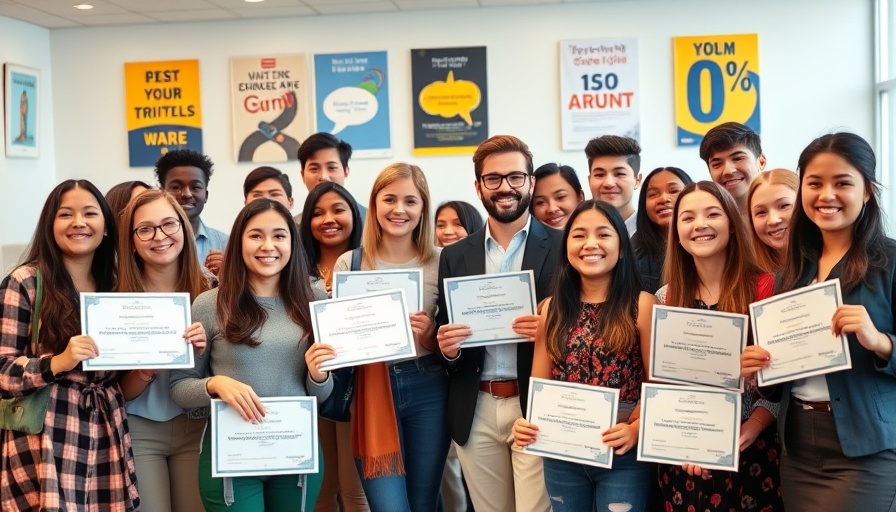 Students celebrating local scholarships in Austin ceremony.