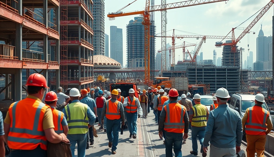 Workers on Austin tax-funded infrastructure projects at a construction site.