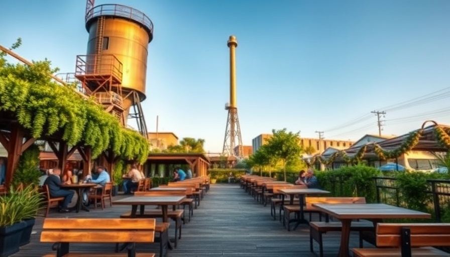 Ashford Beer Garden in Houston with sunny outdoor seating.