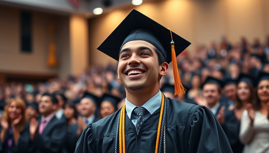 Graduation takes dedication: Joyful graduate celebrates achievement.