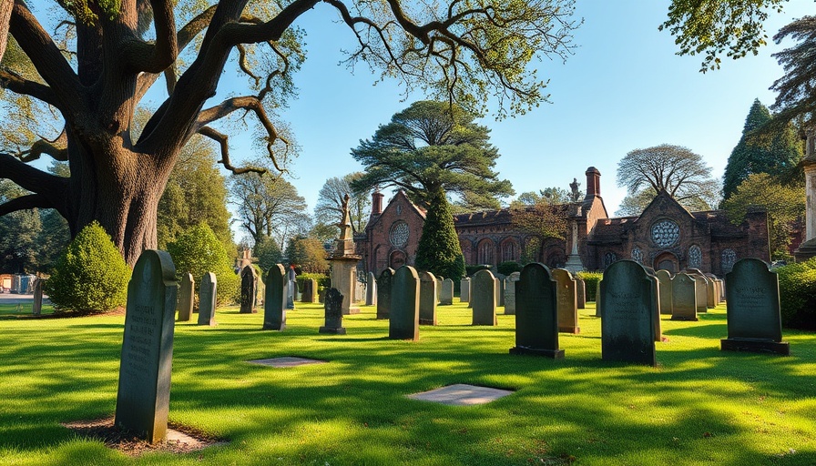 Historic restoration of Texas School for the Blind plot with gravestones.
