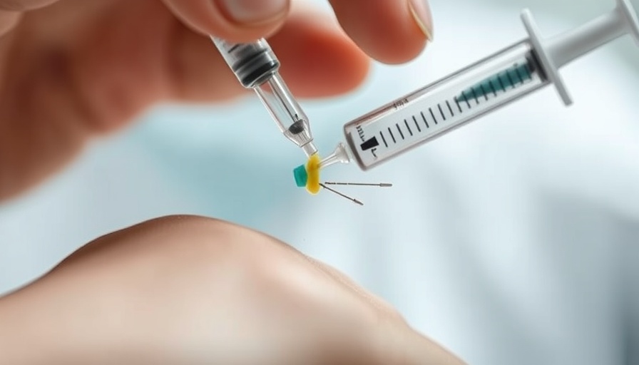 Close-up of PRP Regeneration Therapy injection needle.