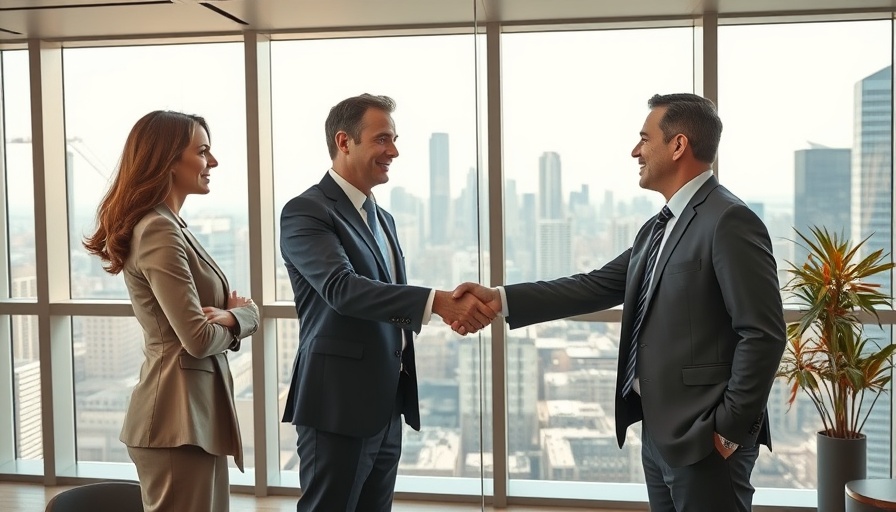 Charter-Cox $34.5 Billion Cable Deal handshake in modern office.