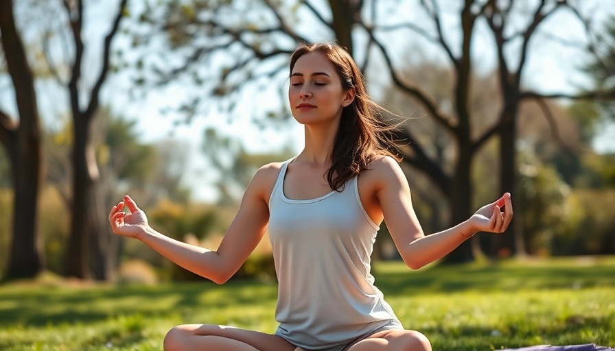 Young woman meditating outdoors in serene yoga pose, health and wellness.