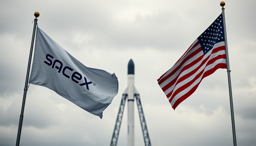 SpaceX flags with rocket in background, launch approvals.