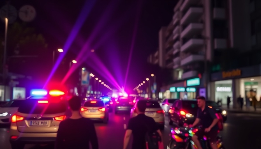 Antonio Brown brawl Miami incident, night street scene with police lights.