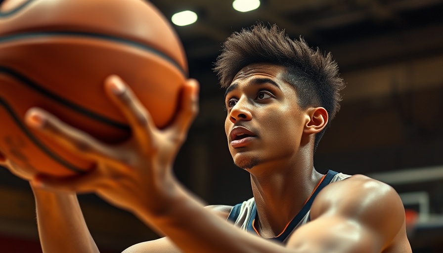 Almost a hero athlete in action on basketball court