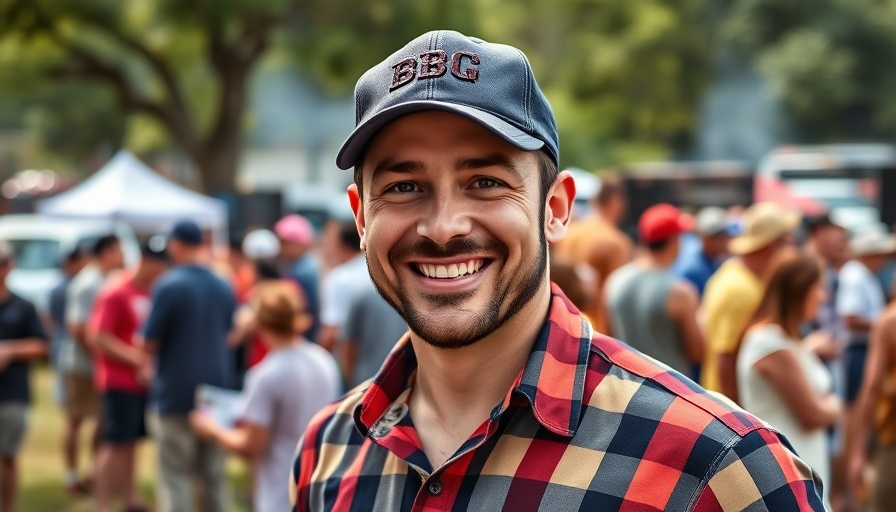 Friendly BBQ enthusiast at Austin BBQ event.