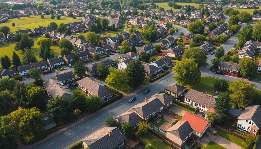 Aerial view of lush suburban community in Leander and Liberty Hill.