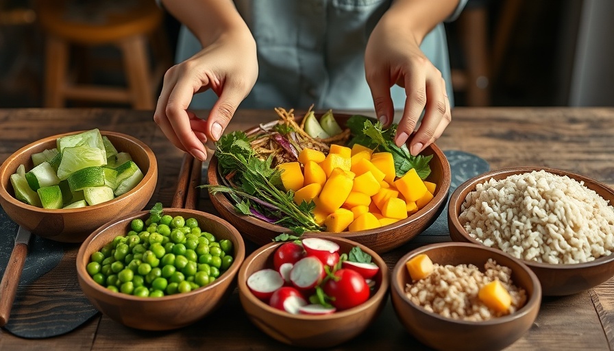 Metabolic Flexibility: Preparing a colorful meal with fresh ingredients.