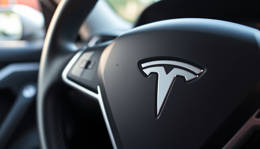 Tesla steering wheel close-up during Robotaxi trial in Austin