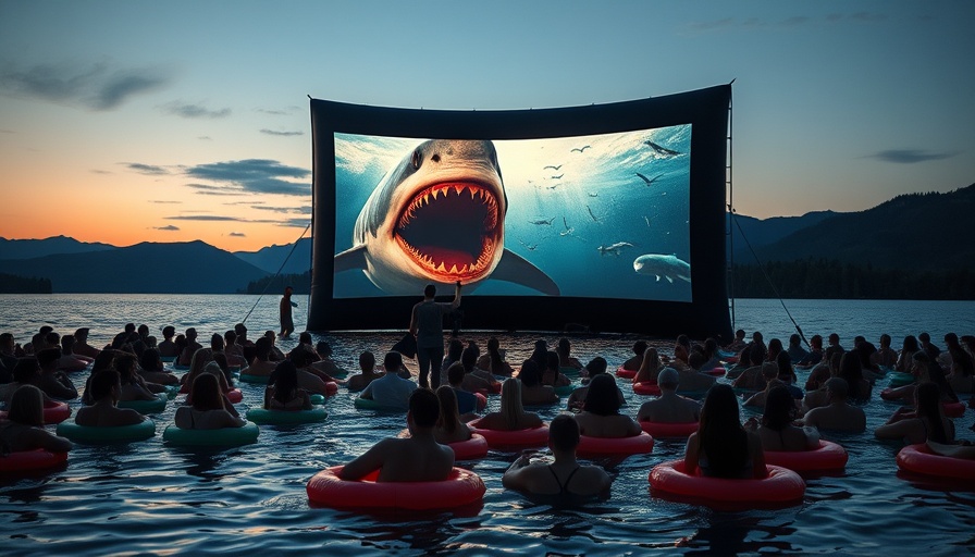 Jaws on the Water screenings Austin attendees watching movie on lake.