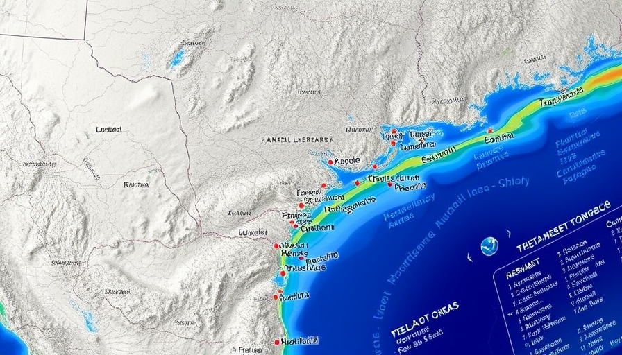 Map of Texas landfall storms with hurricane season predictions.