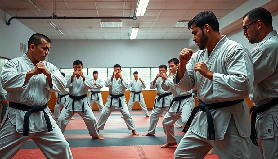 He was ok! Martial artists practicing in a training room.