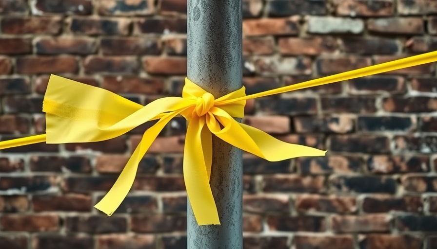 Yellow caution tape against a brick wall, related to Houston hit and run.
